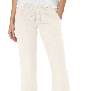 Roxy off white linen pants small